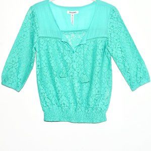 Aeropostale Lace Top w/Tassels and 3/4 Length Sleeves - XS